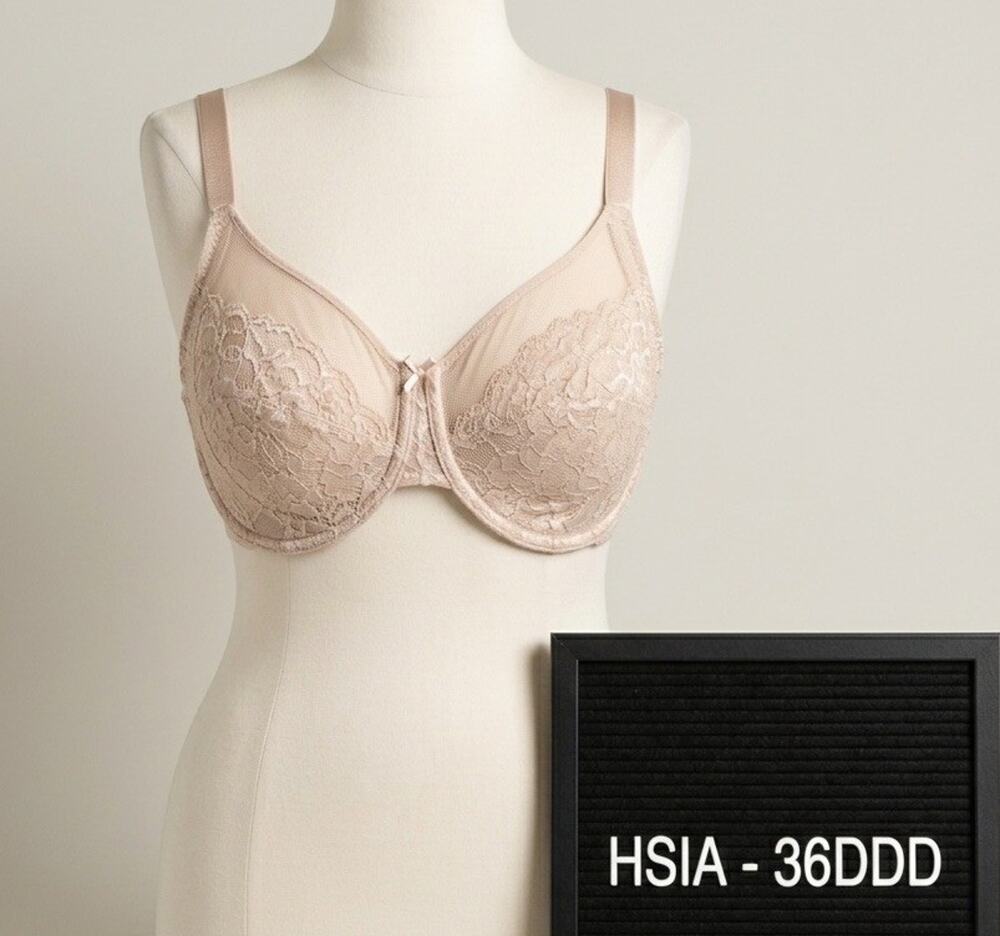 Hsia Women's Beige Bra Size 36DDD Adjustable Straps Underwire NWT